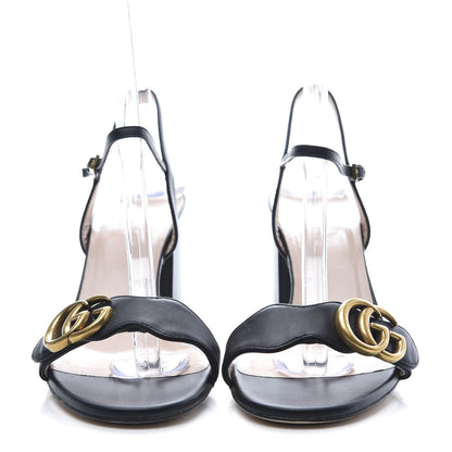 Gucci Lifford Calfskin GG Marmont Ankle Wrap 75mm Sandals 38 Black 2 of 7