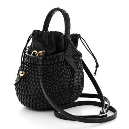 Loewe Calfskin Woven Mini Diamond Basket Bag Black 3 of 11