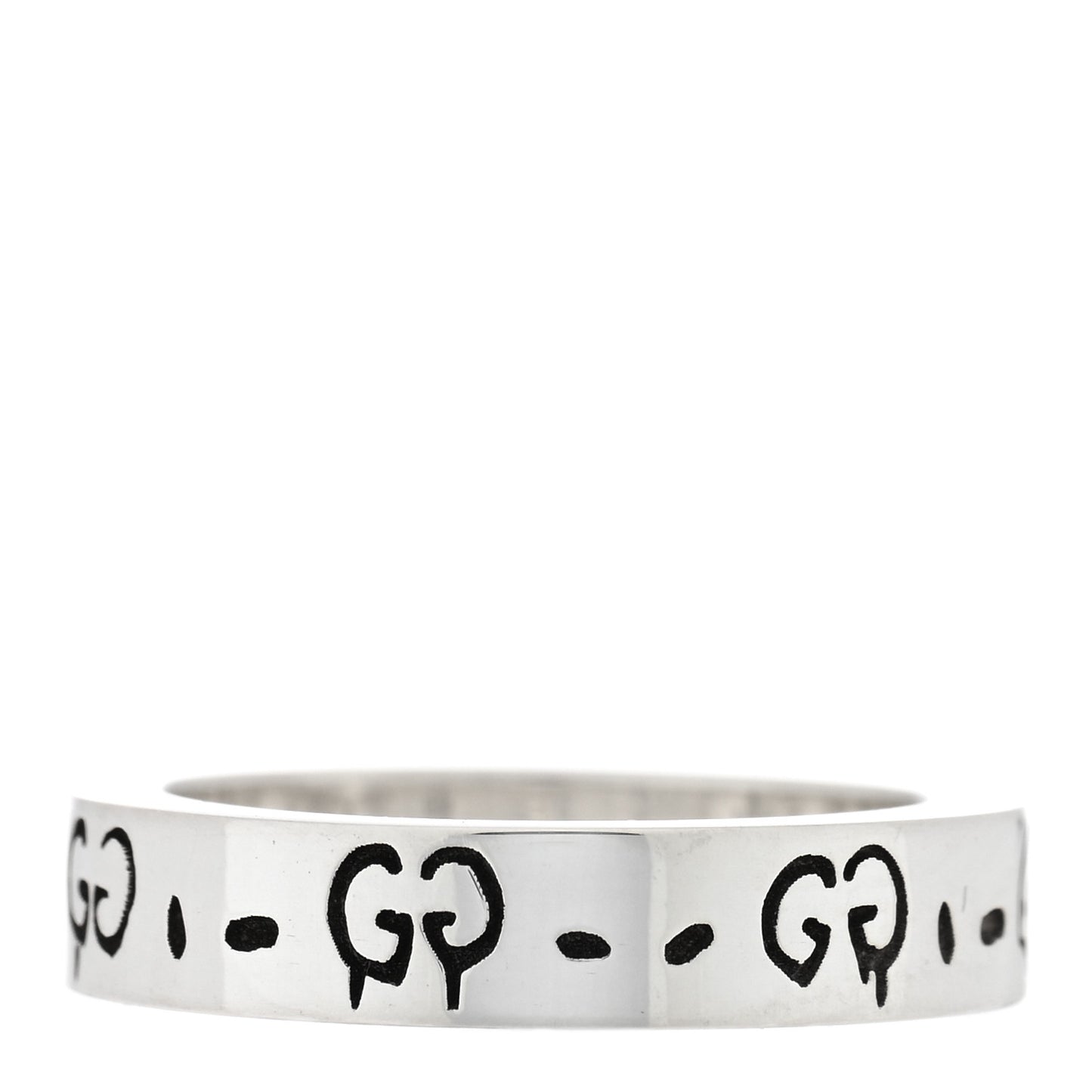 Sterling Silver Narrow GucciGhost Hamlet Skull Ring 49 4.75