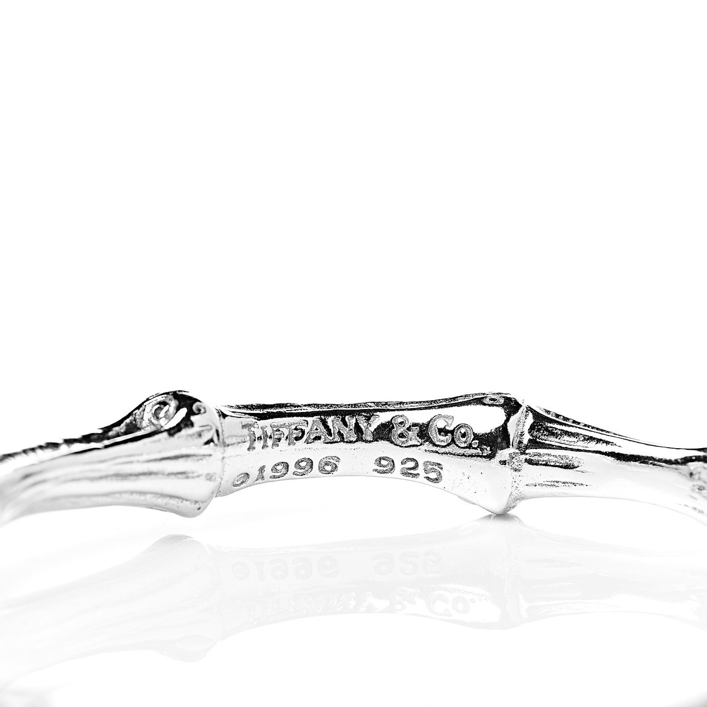 Sterling Silver Nature Bamboo Bangle Bracelet