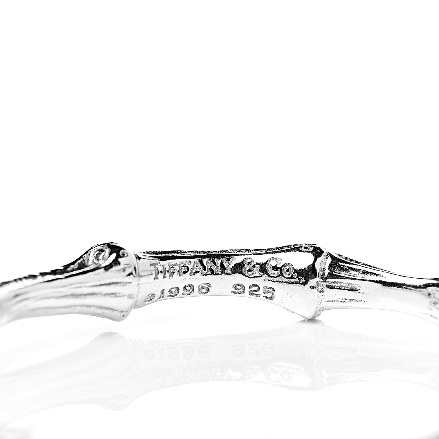 Tiffany Sterling Silver Nature Bamboo Bangle Bracelet 4 of 4