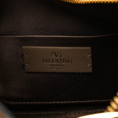 Valentino Garavani Satin Crystal Mini Vlogo Moon Bag Brown 6 of 10