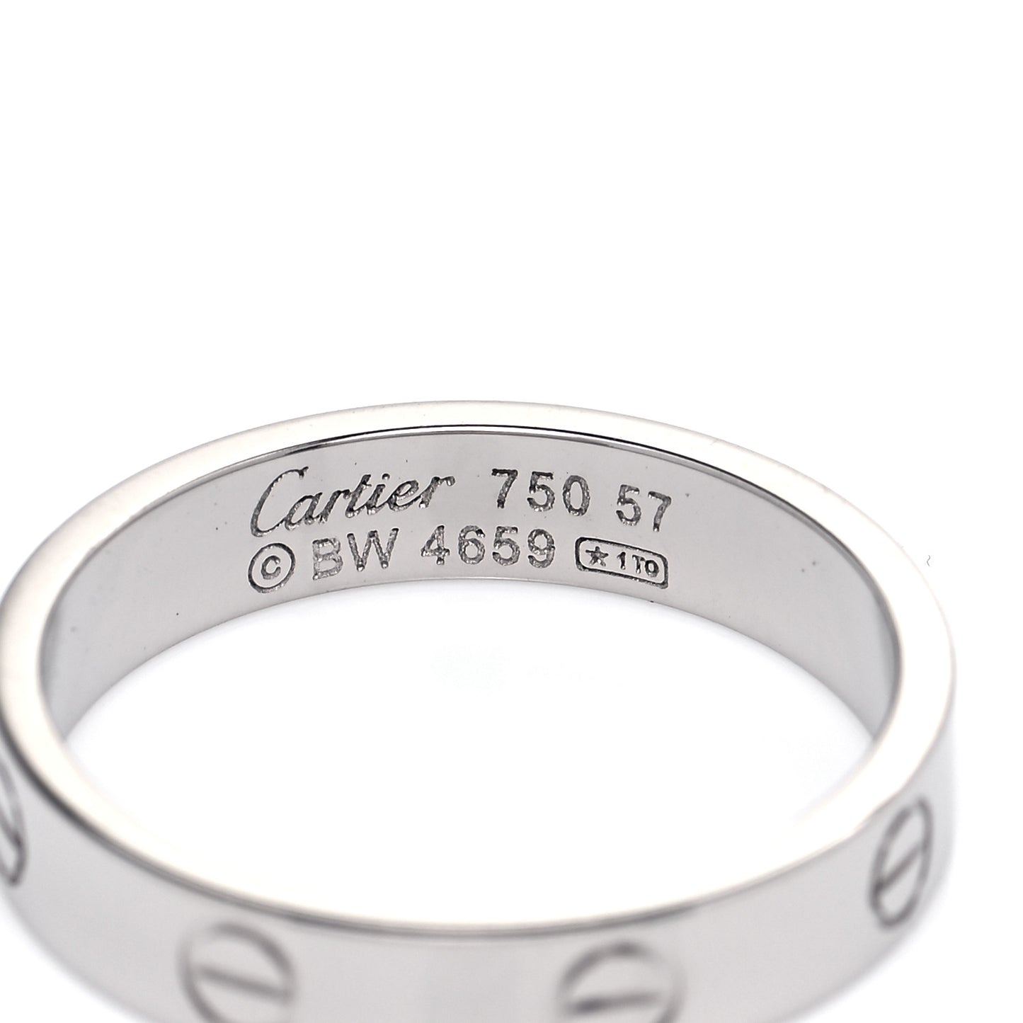 18K White Gold 3.5mm LOVE Wedding Band Ring 57 8