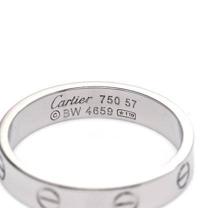 Cartier 18K White Gold 3.5mm LOVE Wedding Band Ring 57 8 7 of 8