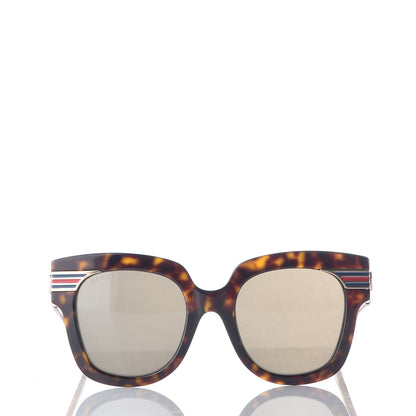 Gucci Acetate Square Frame Web Sunglasses GG0281S Havana 2 of 7