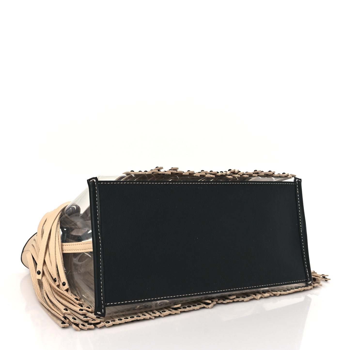 X BAILEYS PVC Calfskin Fringe Mini Market Tote Irish Cream