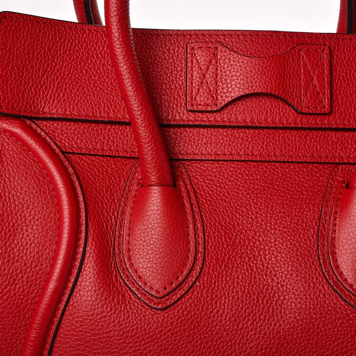 Drummed Calfskin Mini Luggage Coquelicot