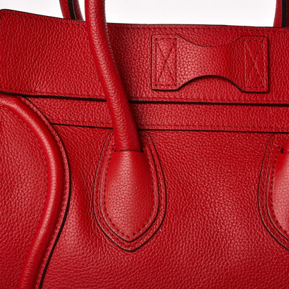 Celine Drummed Calfskin Mini Luggage Coquelicot 8 of 8