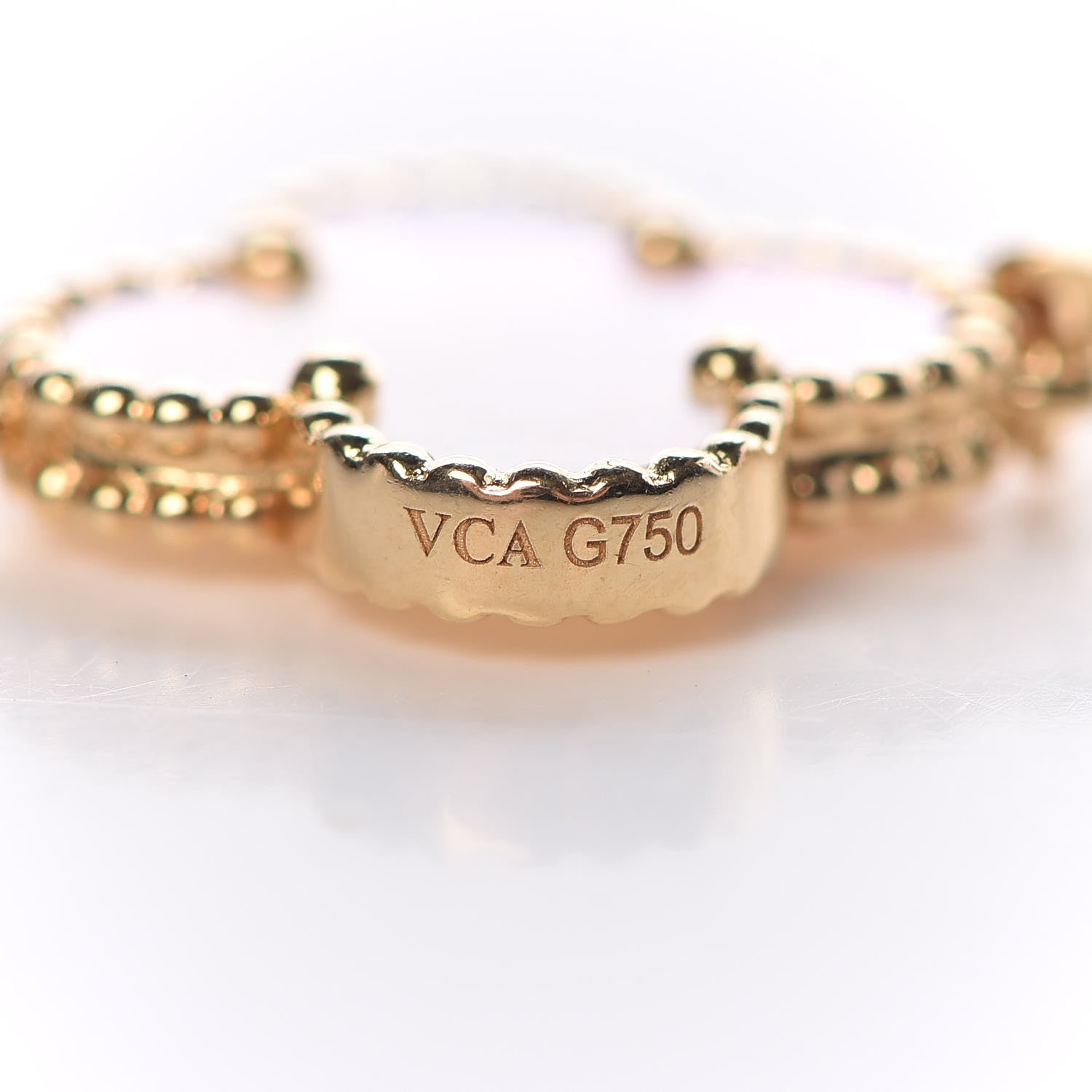 Van Cleef & Arpels 18K Yellow Gold Mother of Pearl 10 Motifs Vintage Alhambra Necklace 4 of 8