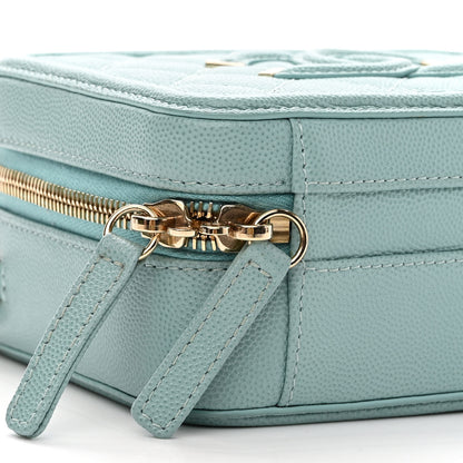 Chanel Caviar Quilted Small CC Filigree Vanity Case Light Blue 8 of 10