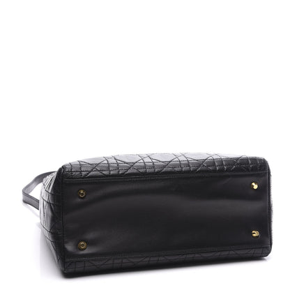 Christian Dior Lambskin Cannage Medium Lady Dior Black 3 of 10