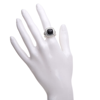 David Yurman Sterling Silver Diamond Black Onyx 11mm Albion Ring 52 6 2 of 6