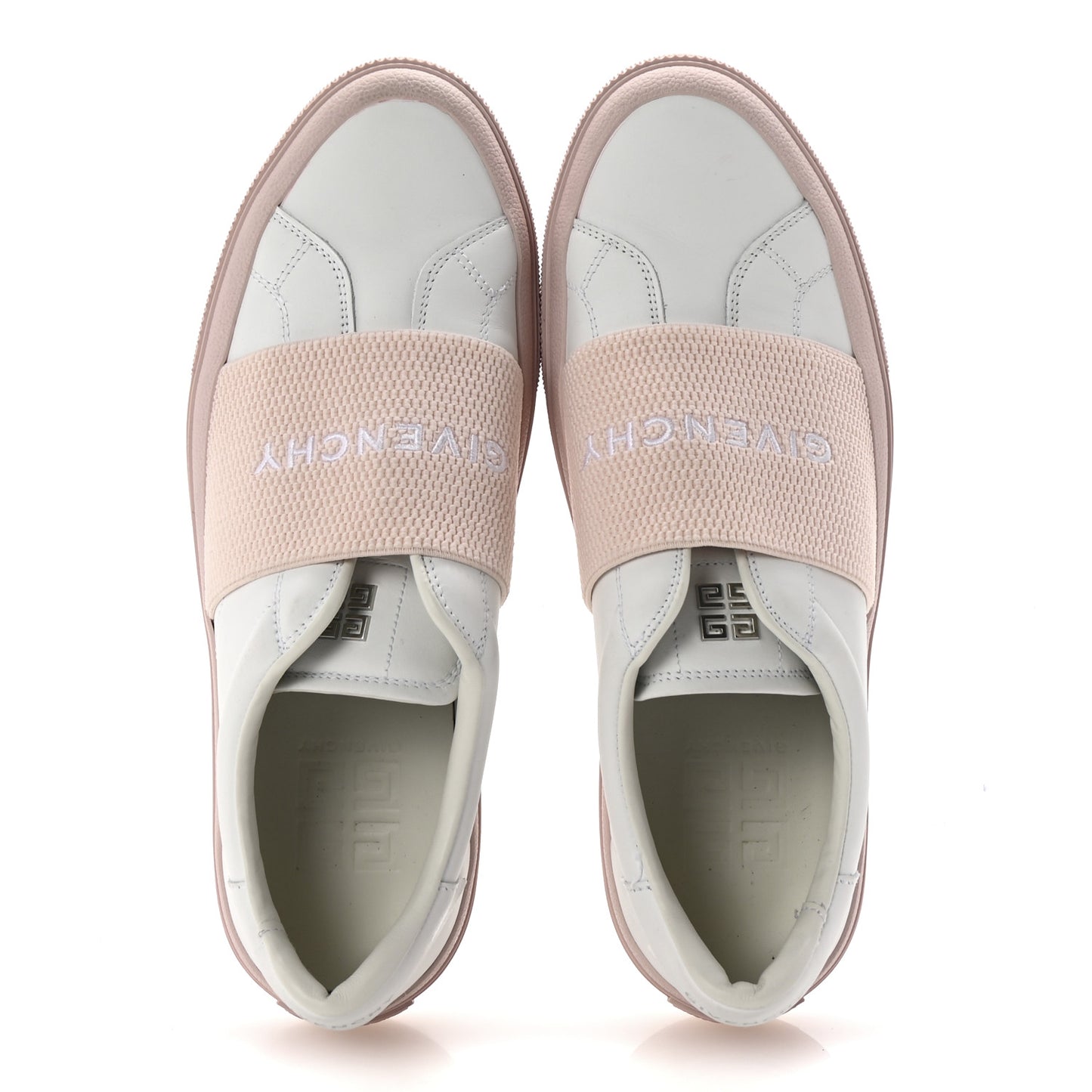 Calfskin Band Logo Womens City Sport Sneakers 41 White Pink