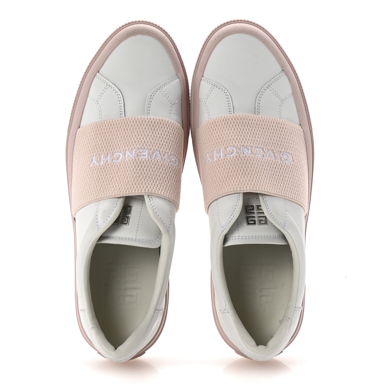 Givenchy Calfskin Band Logo Womens City Sport Sneakers 41 White Pink 2 of 10