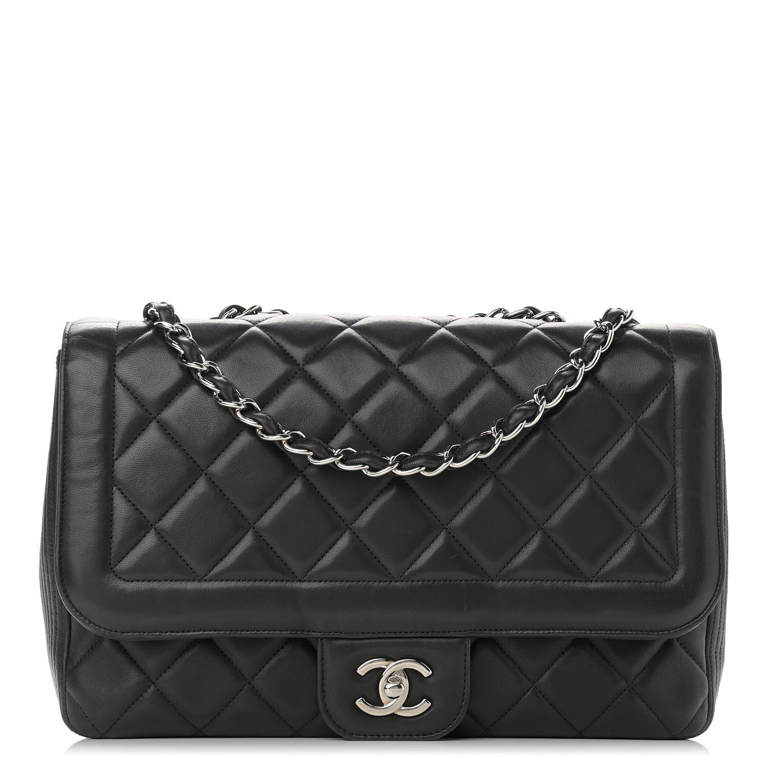Chanel Lambskin Quilted Large Coco Rider Flap Black 1 of 11