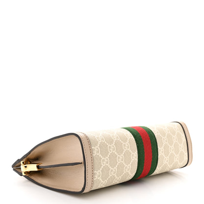 Gucci GG Supreme Monogram Textured Dollar Calfskin Web Small Ophidia Chain Shoulder Bag Beige Mystic White Oatmeal 4 of 10
