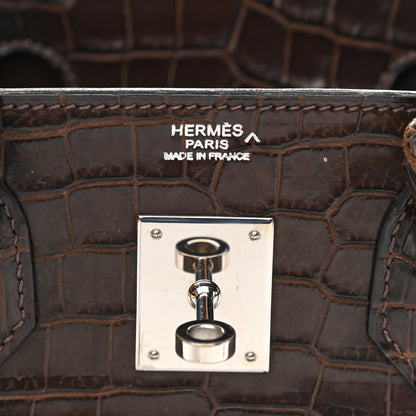 Hermes Shiny Porosus Crocodile Birkin 30 Havane 6 of 14