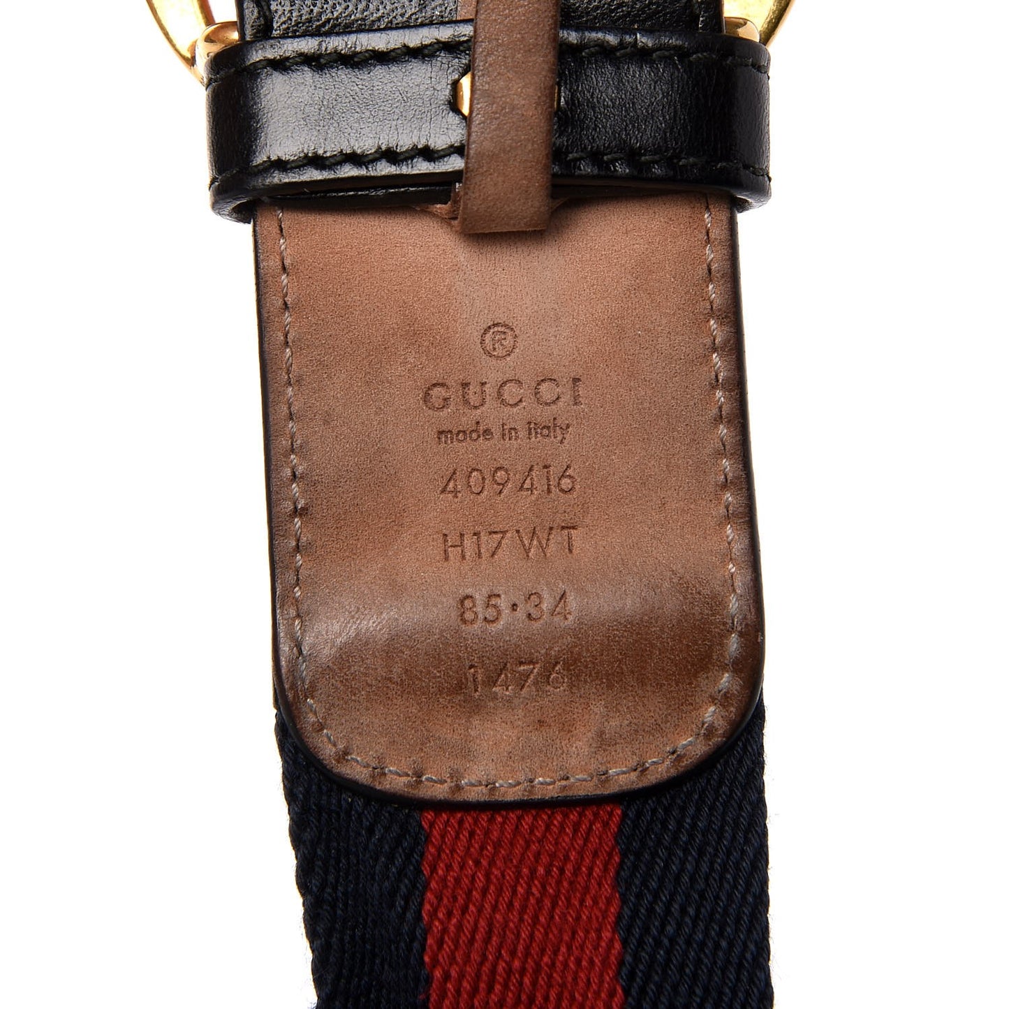 Nylon Calfskin Double G Web 40mm Belt 85 34 Blue Red Black