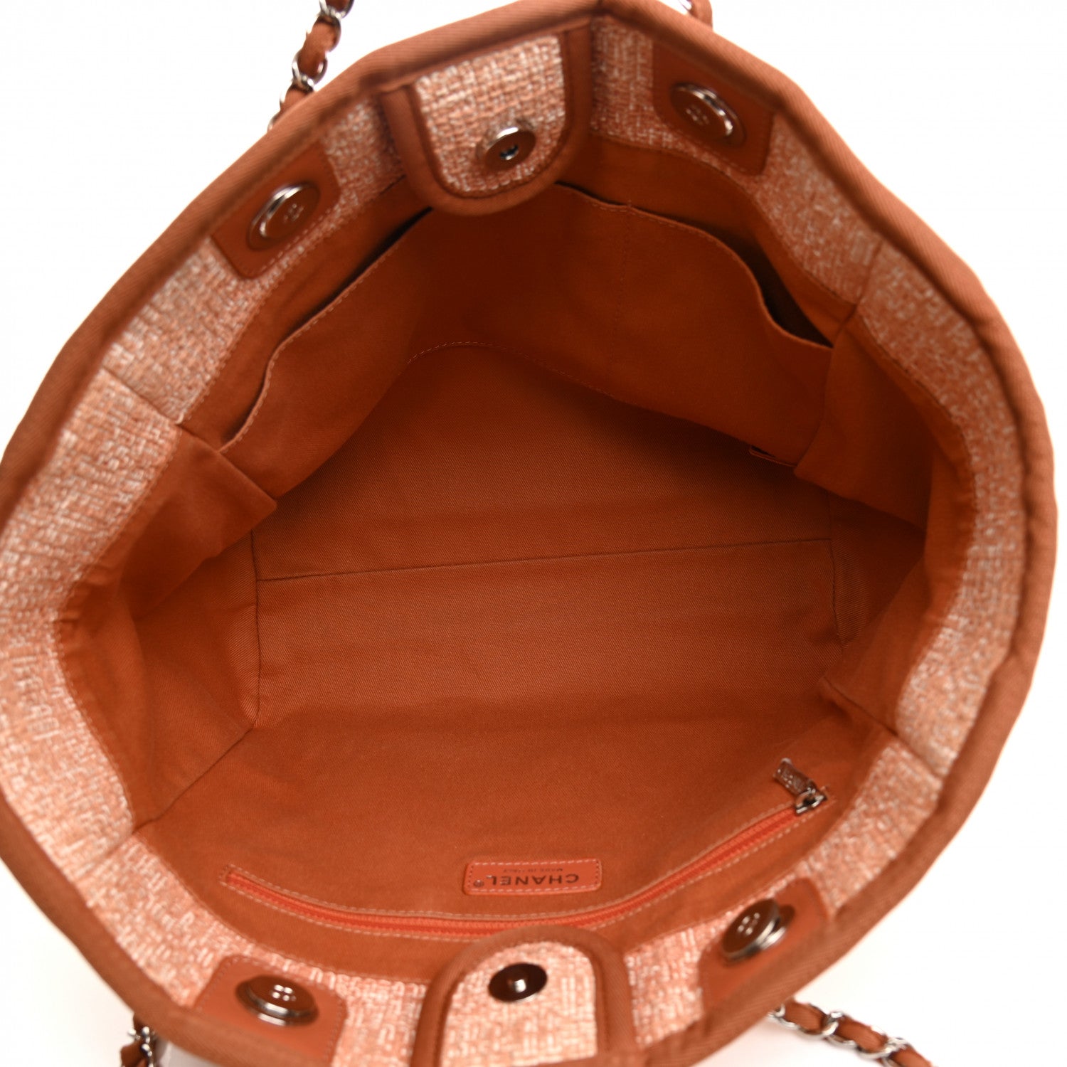 Chanel Lurex Boucle Small Deauville Tote Light Orange 5 of 11