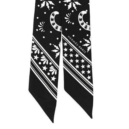 Hermes Silk Les Leopards Twilly Black White 2 of 4