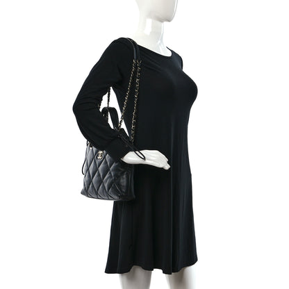 Chanel Lambskin Quilted Small Drawstring Shopping Bag Black 2 of 10