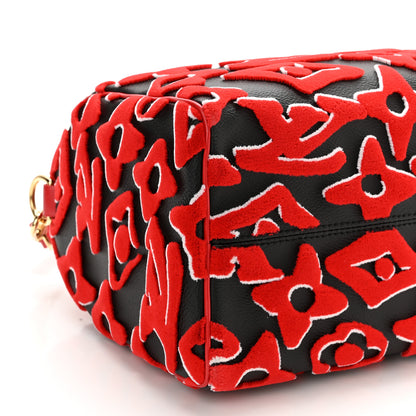 Louis Vuitton X UF Tufted Monogram Speedy Bandouliere 25 Black Red 8 of 9