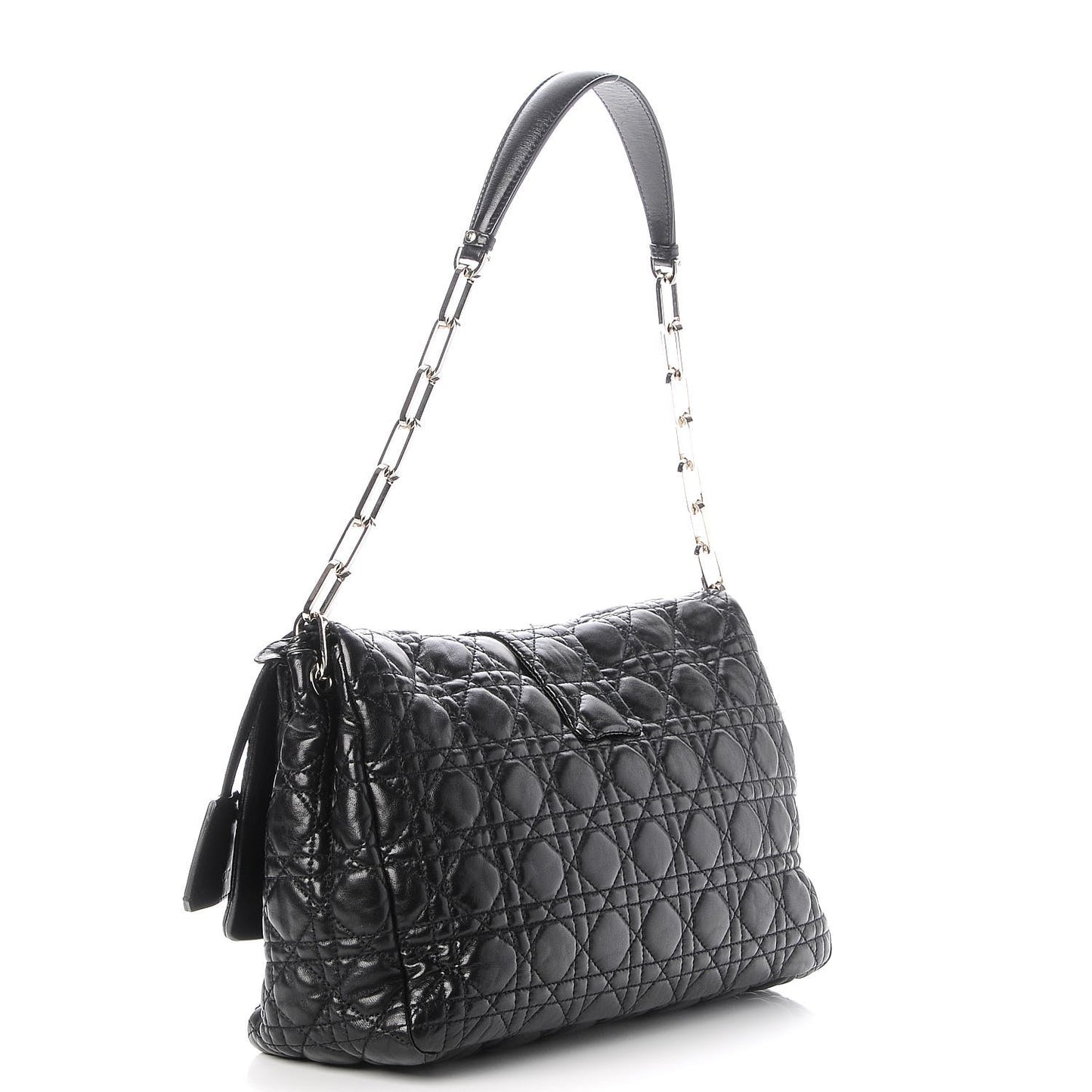 Lambskin Cannage Large New Lock Flap Black