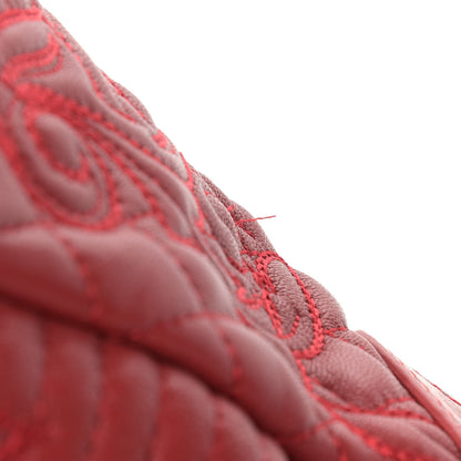 Versace Barocco Quilted Nappa Altea Vanitas Satchel Red 14 of 22