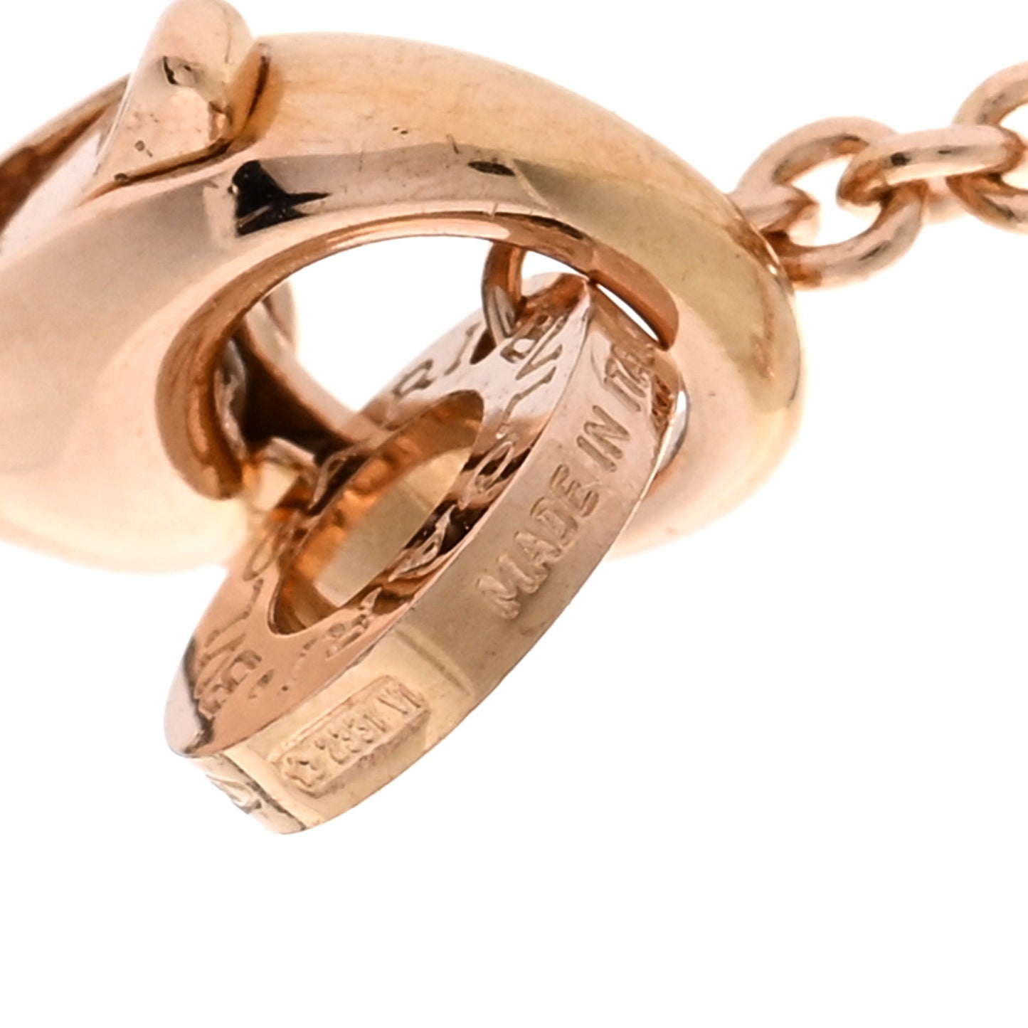 18K Rose Gold White Ceramic Diamond B.Zero1 Pendant Necklace