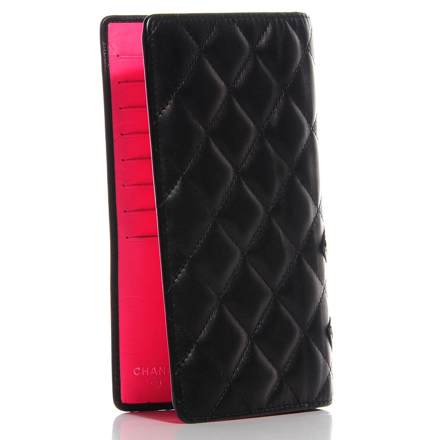 Chanel Calfskin Cambon Quilted Yen Wallet Black 3 of 6