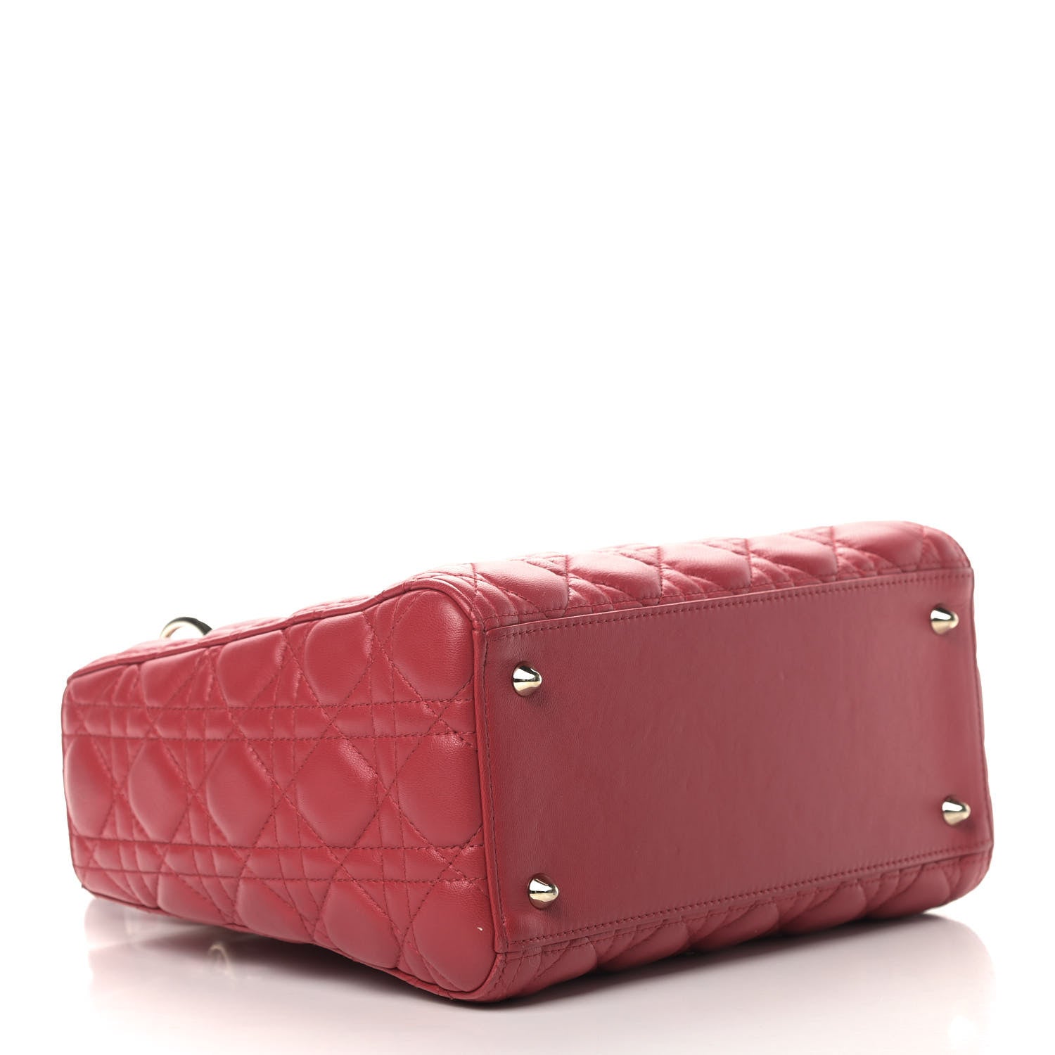 Christian Dior Lambskin Cannage Medium Lady Dior Red 3 of 12