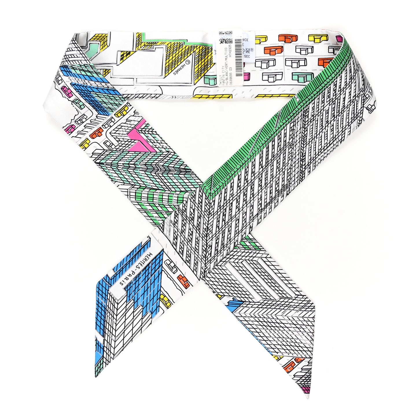 Silk Pantin City Twilly White Vert Multicolor