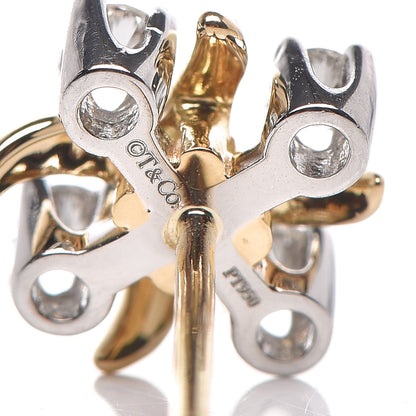 Tiffany Platinum 18K Yellow Gold Diamond Schlumberger Lynn Earrings 4 of 5