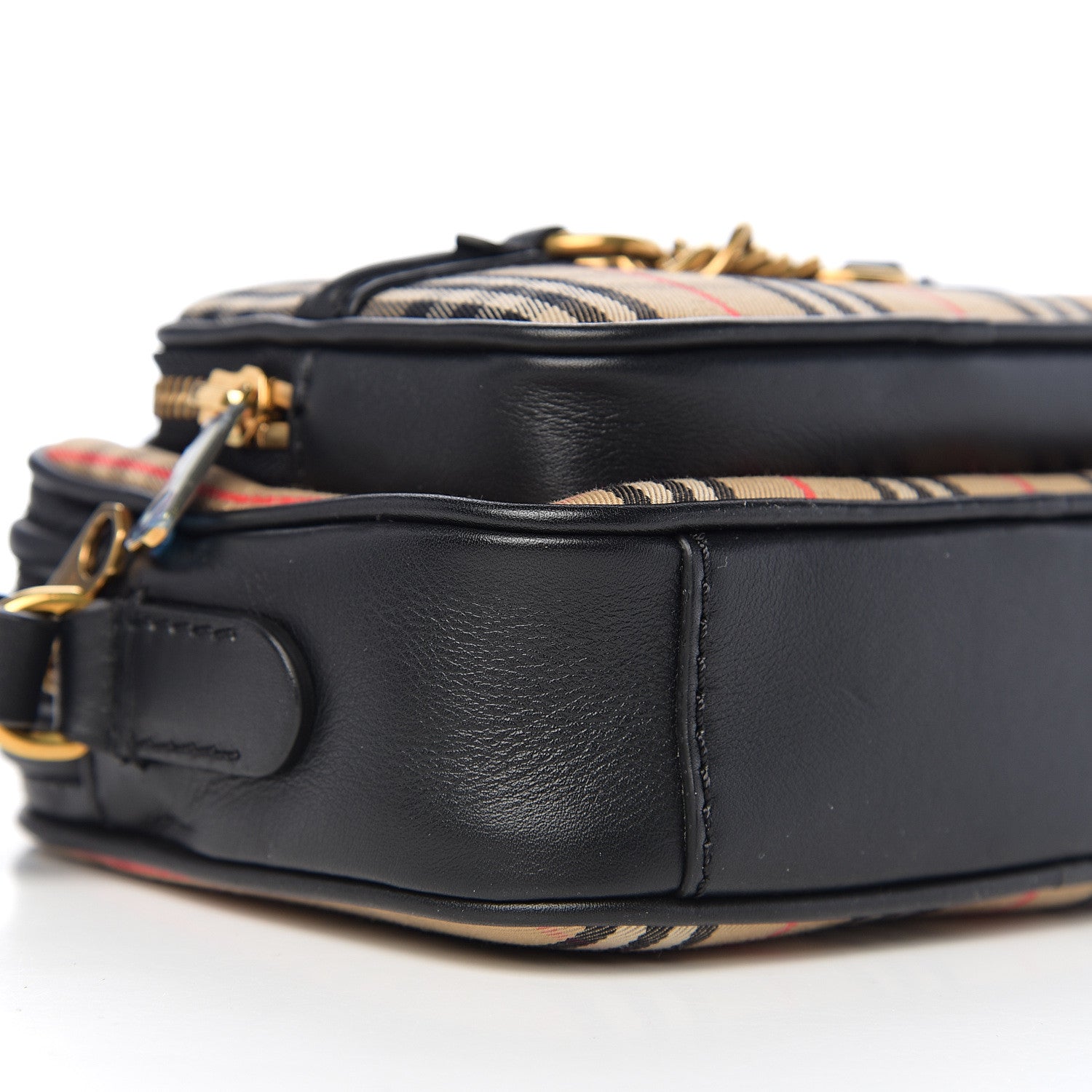 Burberry 1983 Knight Check Smooth Calfskin Link Camera Bag Black 7 of 9
