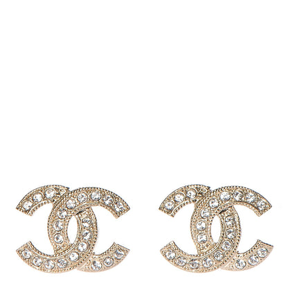 Chanel Crystal CC Earrings Light Gold 1 of 4