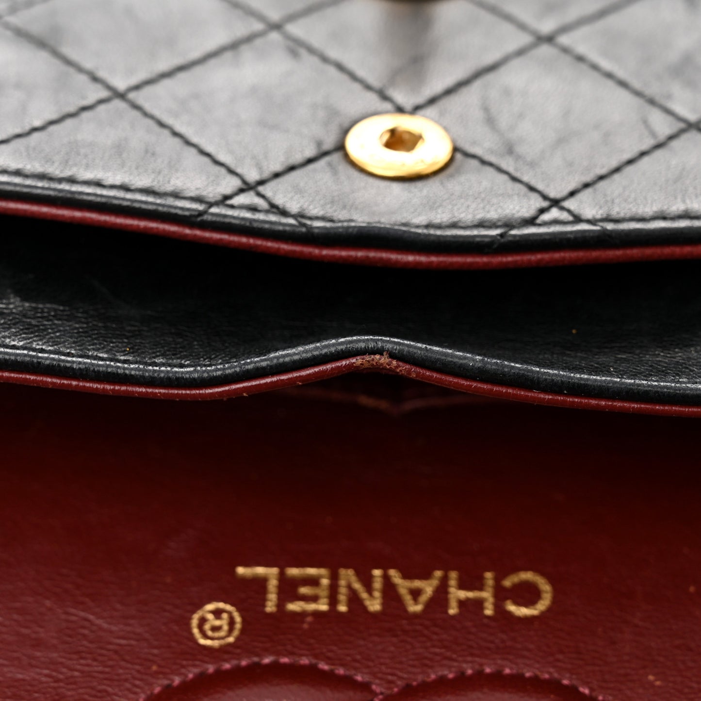 Lambskin Quilted Small Double Flap Black