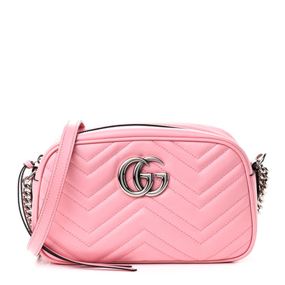 Gucci Calfskin Matelasse Small GG Marmont Chain Shoulder Bag Wild Rose 1 of 10