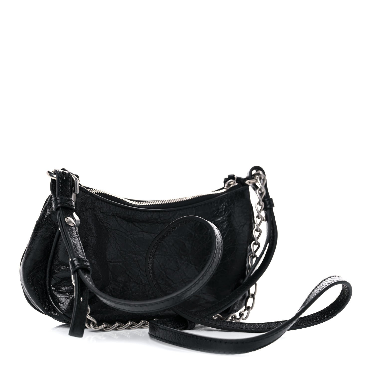 Balenciaga Agneau Arena Le Cagole Mini Purse With Chain Black 3 of 9