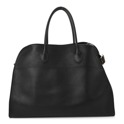 The Row Polished Saddle Calfskin Soft Margaux 17 Black 1 of 9