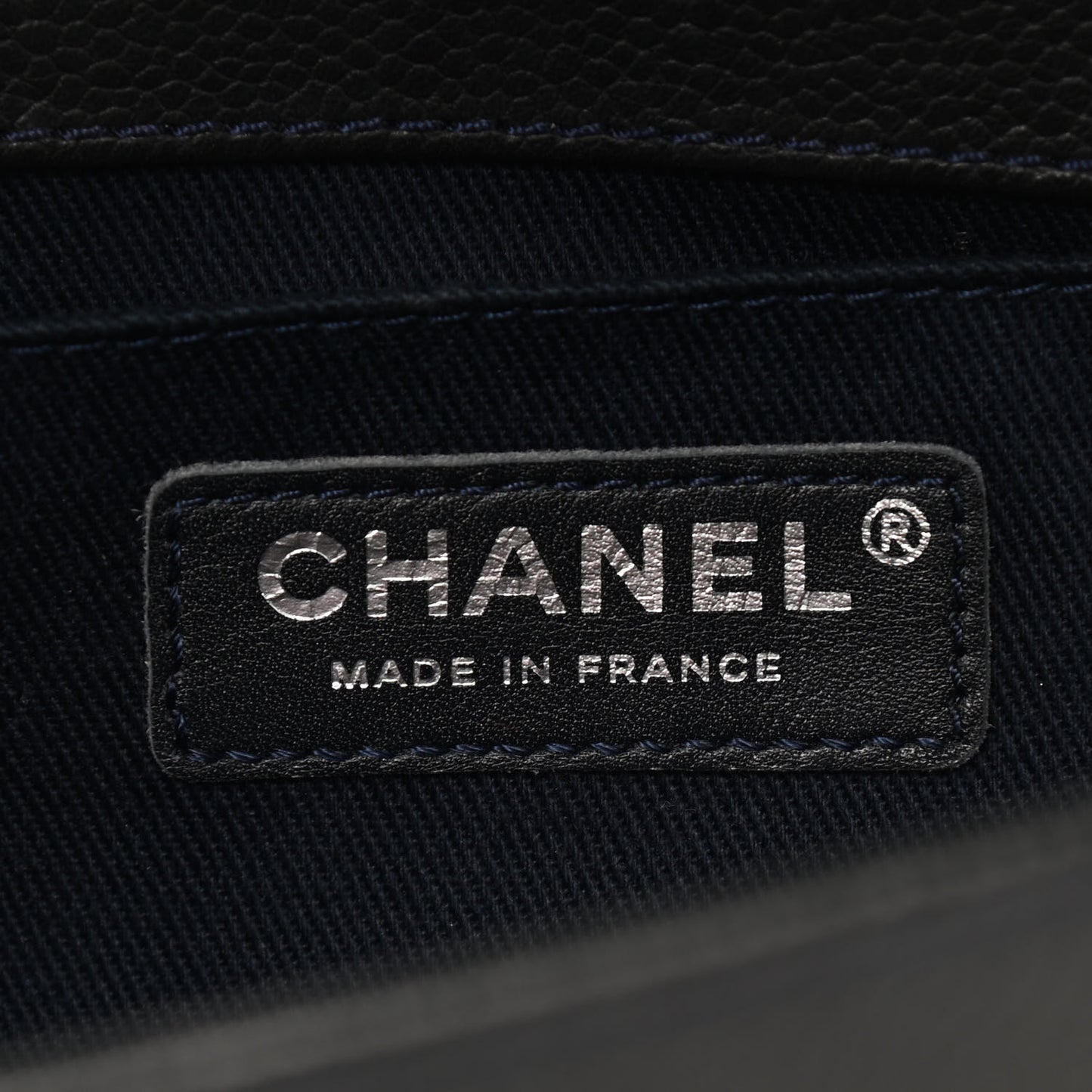 Caviar Stitched Medium Boy Flap Blue