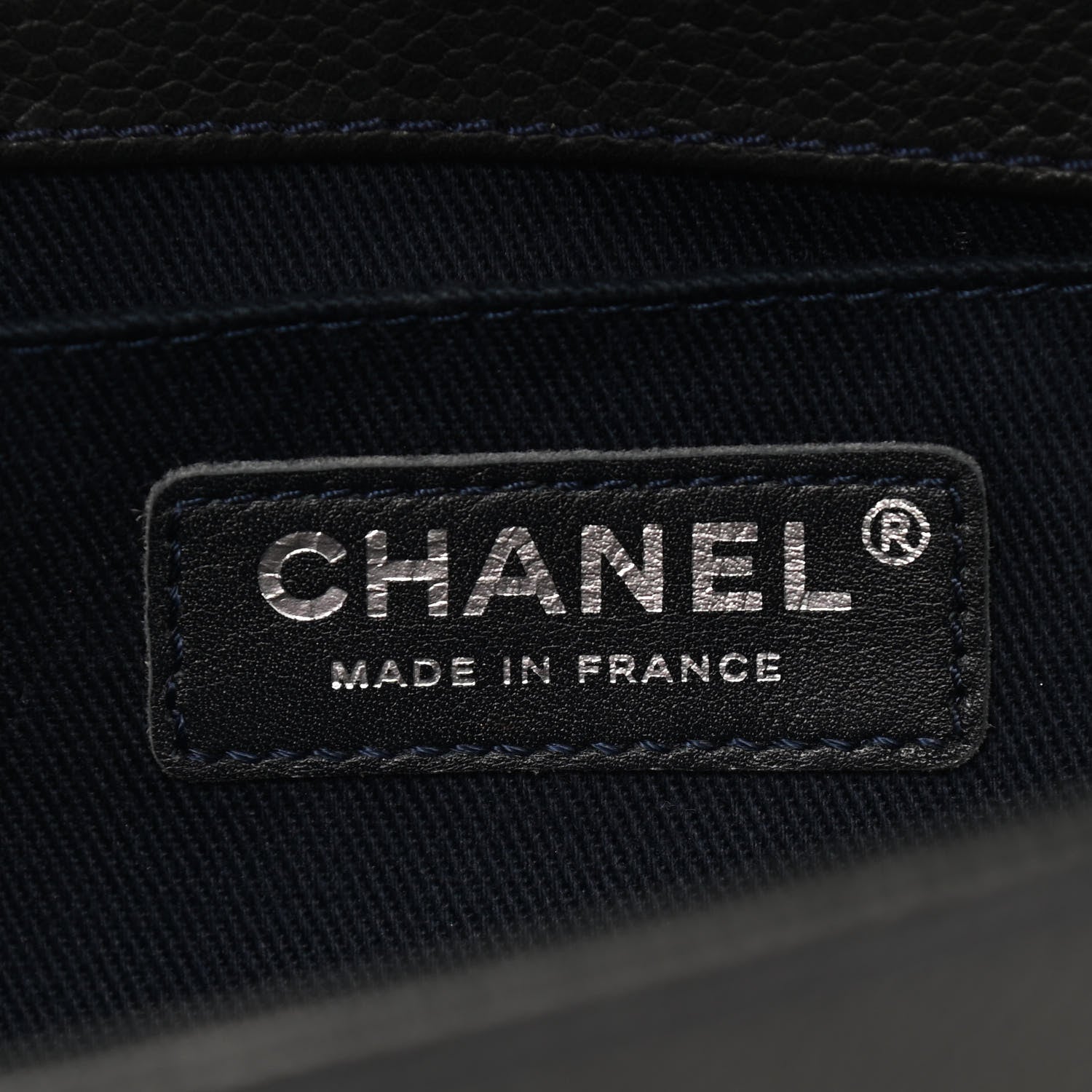 Chanel Caviar Stitched Medium Boy Flap Blue 6 of 9