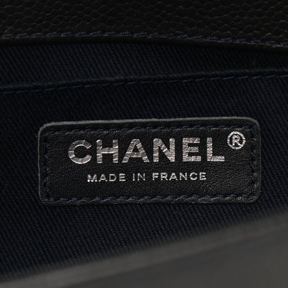 Chanel Caviar Stitched Medium Boy Flap Blue 6 of 9