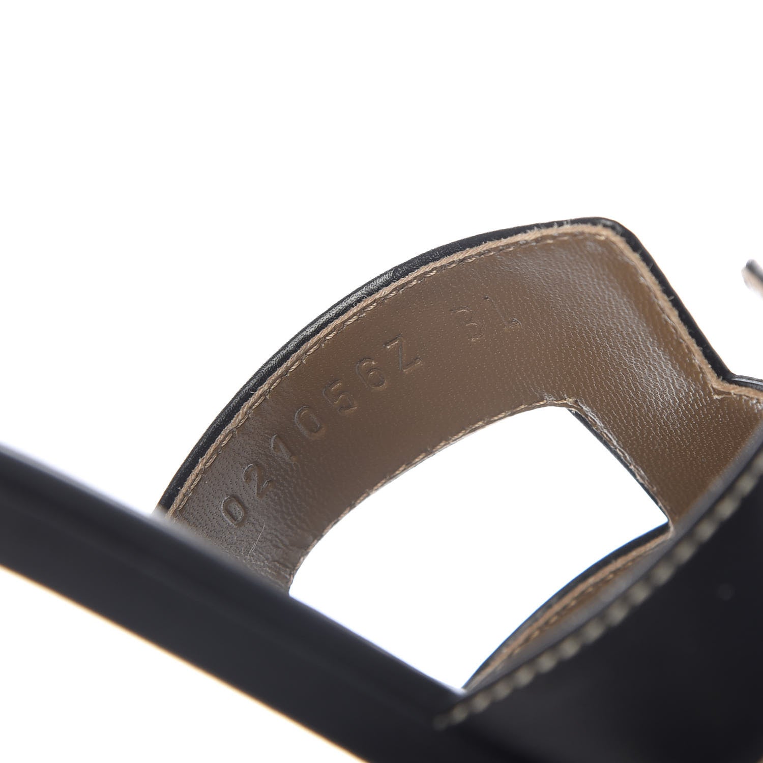 Hermes Box Calfskin Oran Sandals 35 Black 9 of 10
