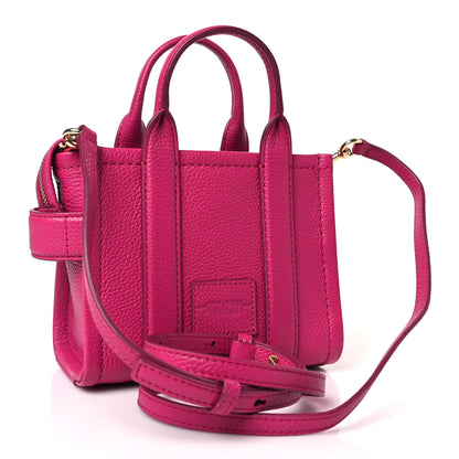 Marc Jacobs Grained Calfskin Mini The Tote Bag Lipstick Pink 3 of 9