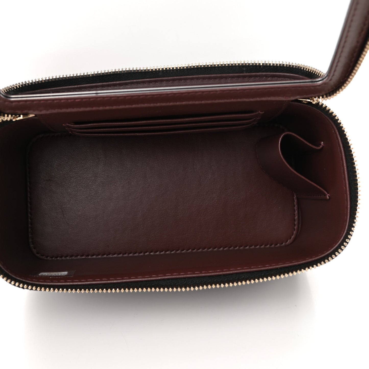 Caviar Quilted Small Vanity Case With Chain Black