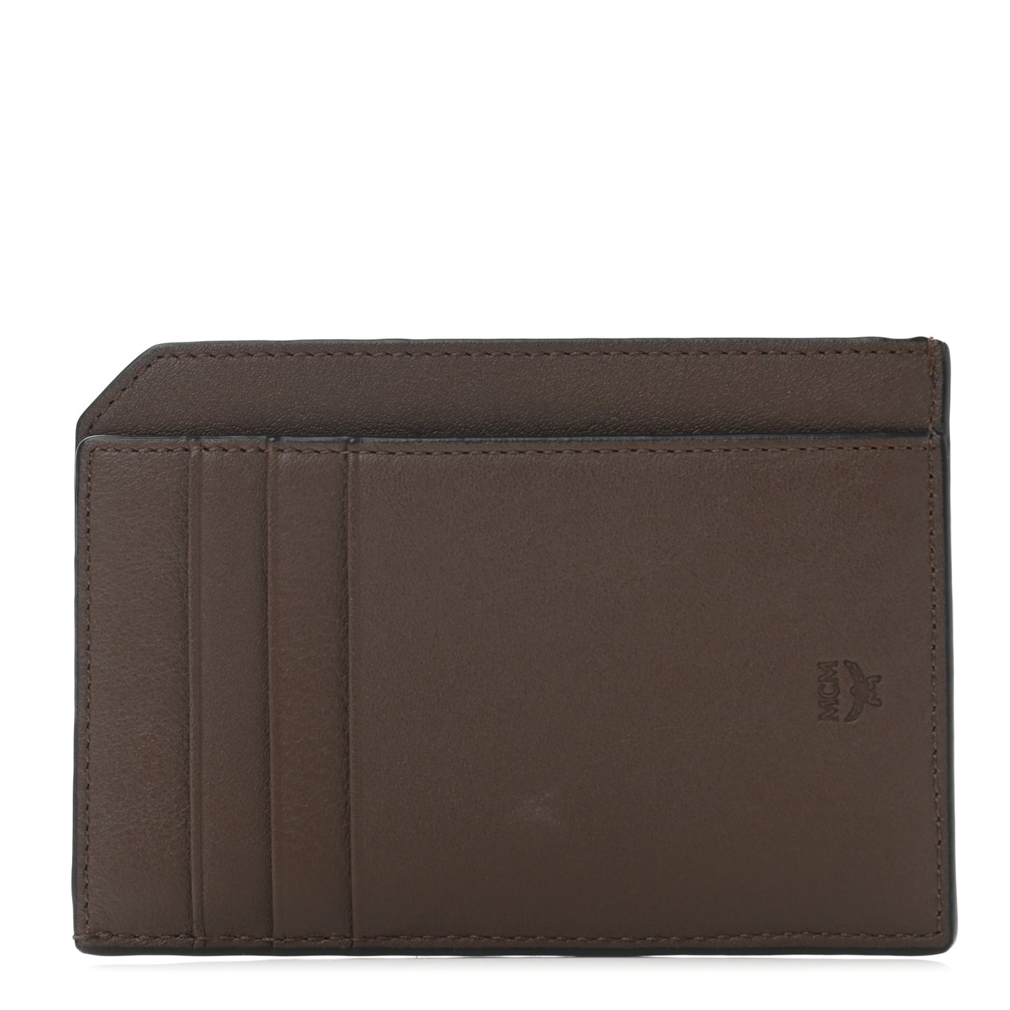 Calfskin Ottomar Monogram Zip Card Case Wallet Chestnut