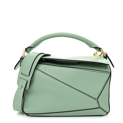 Loewe Calfskin Small Puzzle Bag Sea Water Green 1 of 9