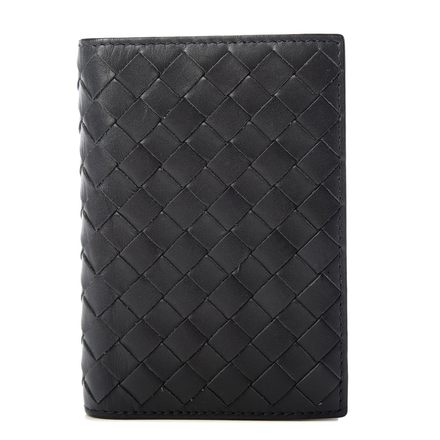 Nappa Intrecciato Bi-Fold Card Holder Black