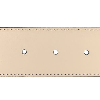 Gucci GG Supreme Monogram Matte Plutone Calfskin Double G 40mm Belt 80 32 Beige Ebony Mystic White 3 of 5