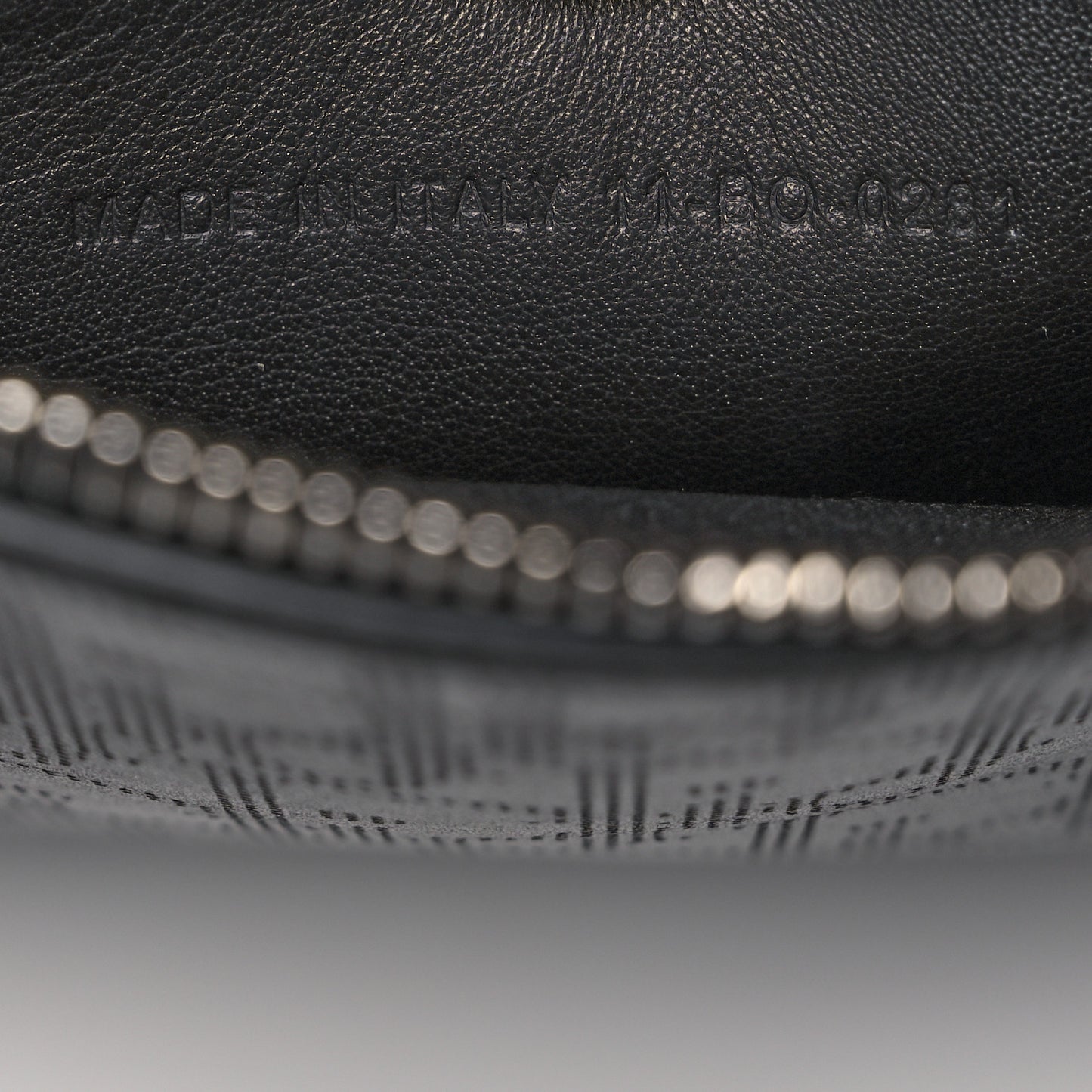 Calfskin Perforated Oblique Galaxy Pouch Black